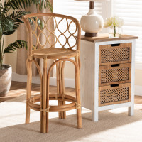 Baxton Studio Diana-Natural-CS Baxton Studio Diana Modern and Contemporary Natural Finished Rattan Counter Stool